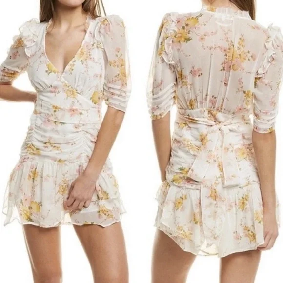 Loveshackfancy Arlo Mini Dress Sunshine Yellow Silk Size US 2 / XS - Picture 1 of 5